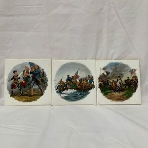 Vintage Patriotic trivet tiles‎